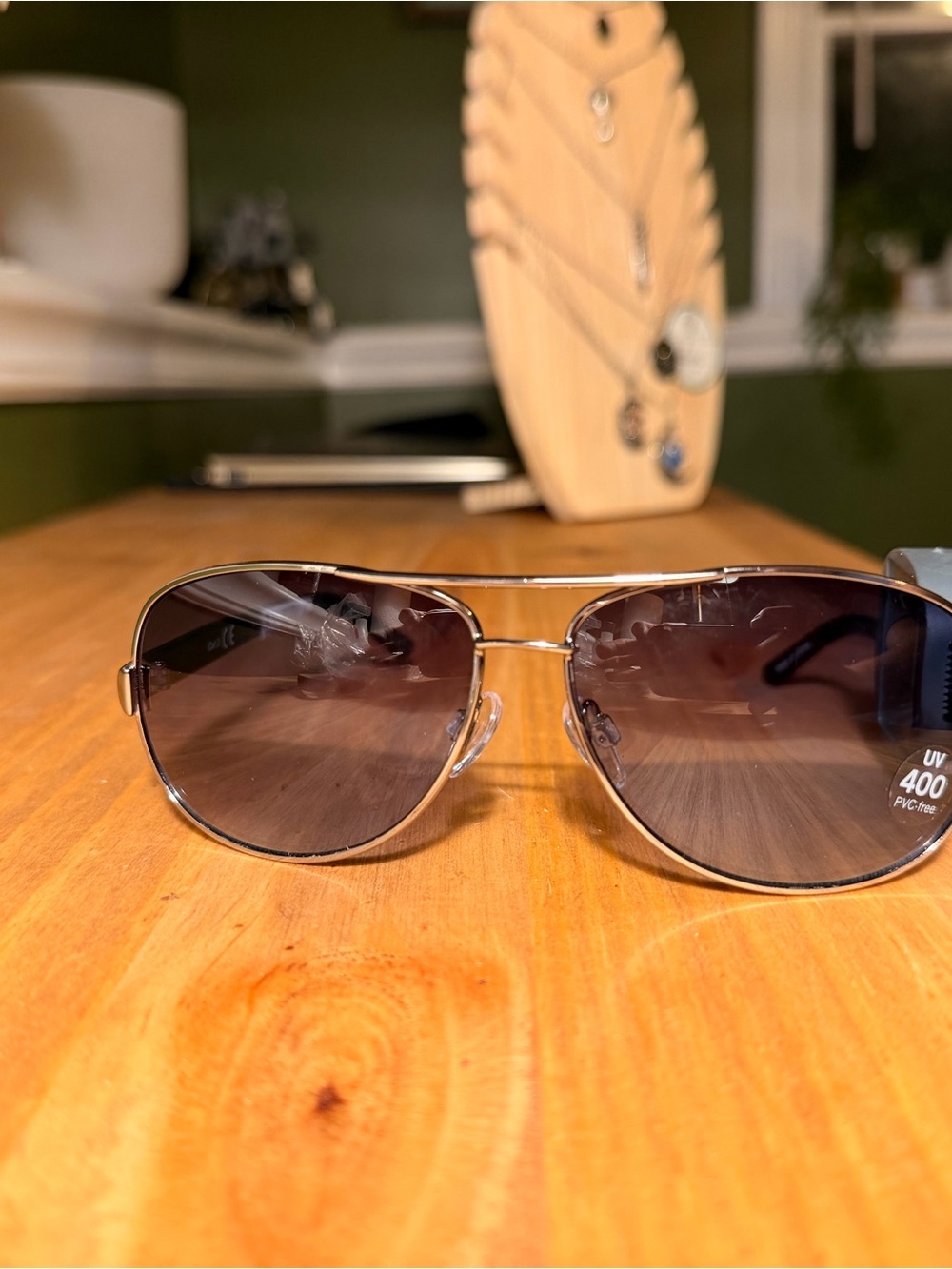 Womans Aviator Sunglasses - Silver Frame with Gray Lenses